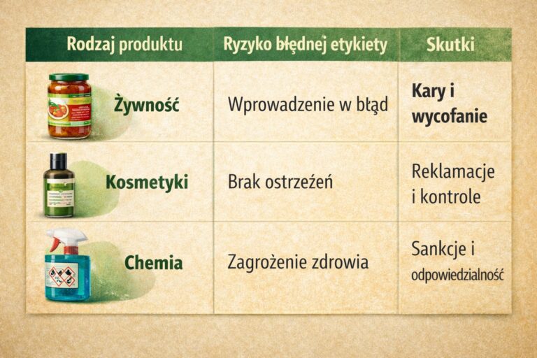 Informacje na etykiecie produktu